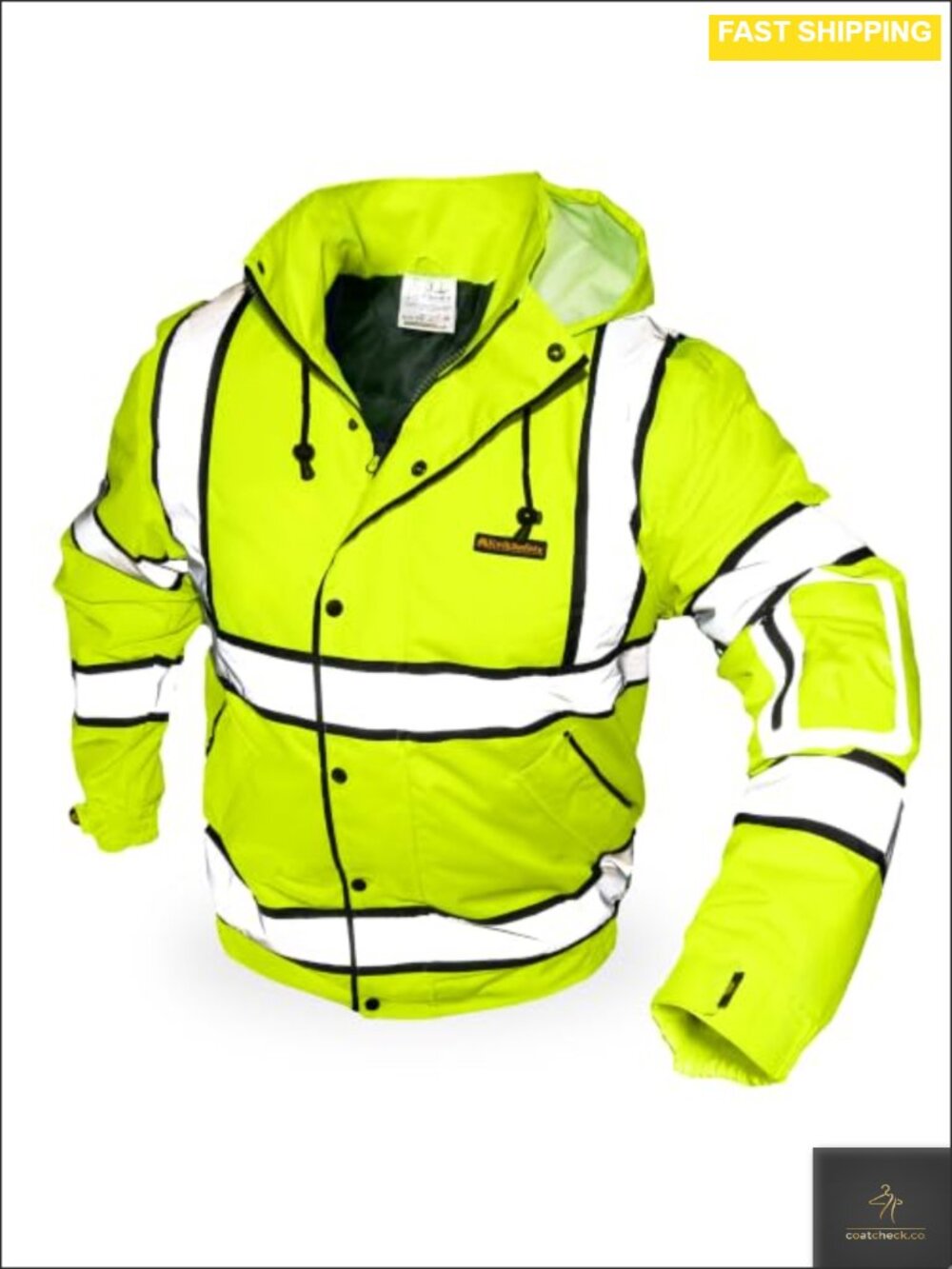 KwikSafety Safety Bomber Jacket Class 3 ANSI Hi Vis Reflective PPE